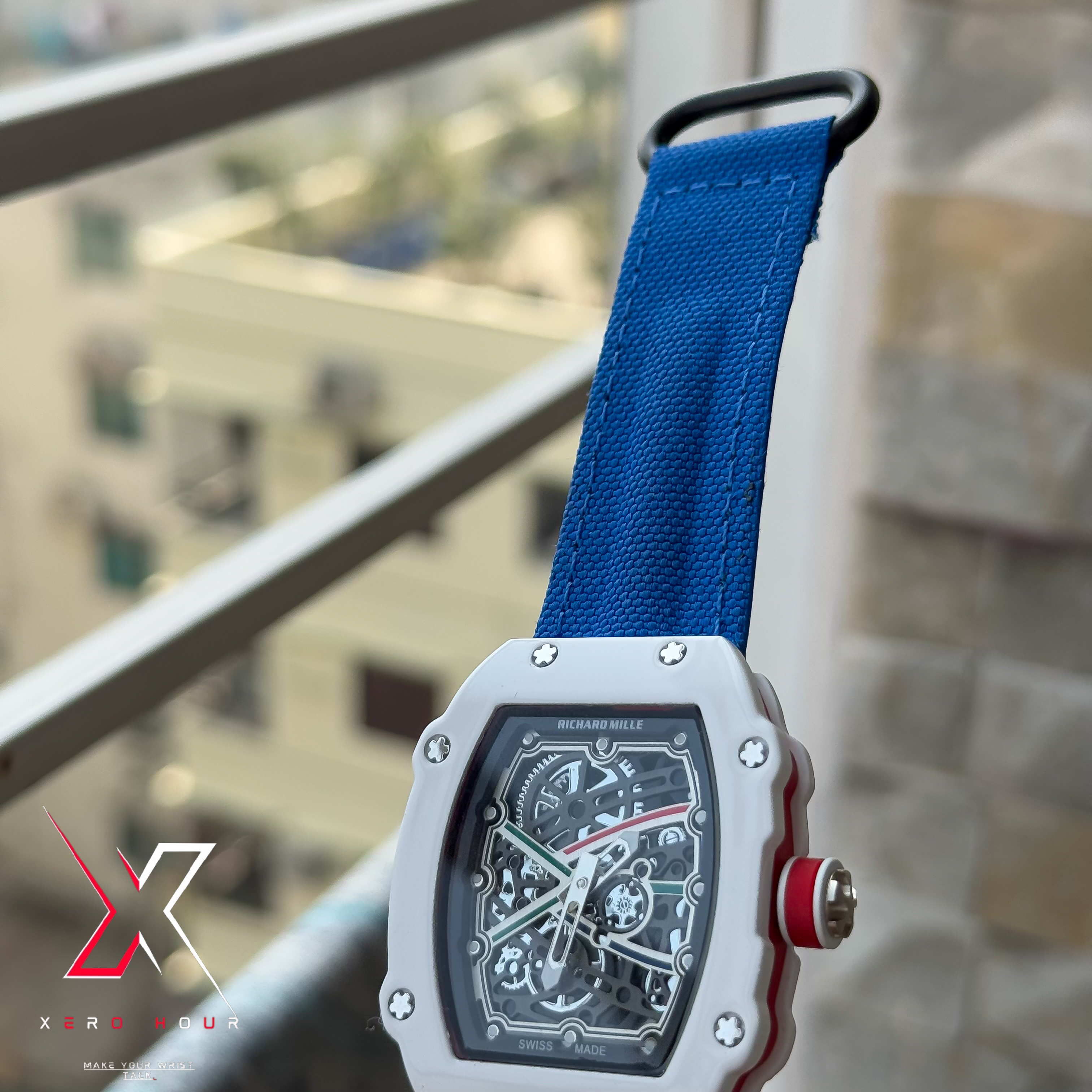 Richard Mille | Super Slim Edition | Nylon Strap | Blue White Strap |_img_3