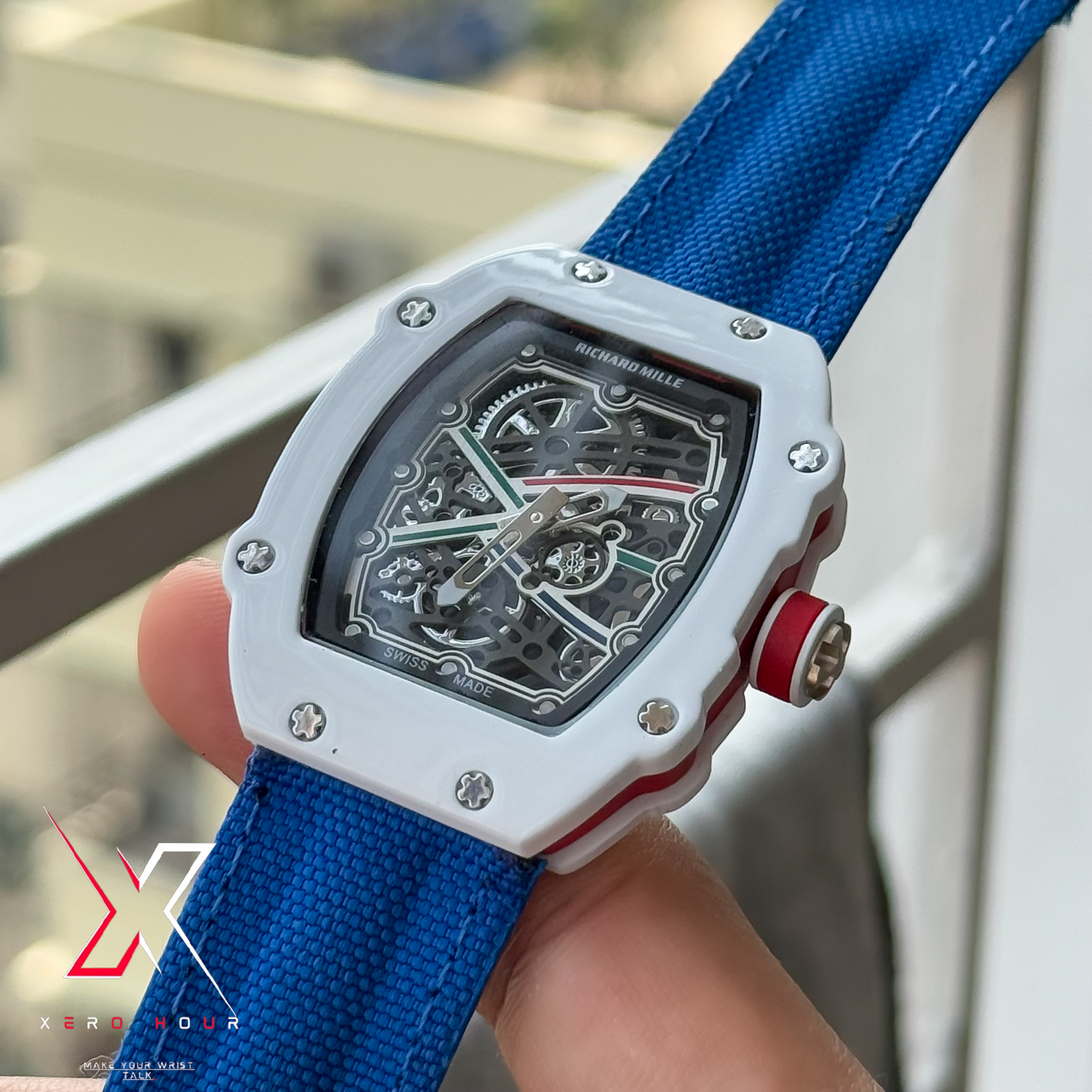 Richard Mille | Super Slim Edition | Nylon Strap | Blue White Strap |_img_5