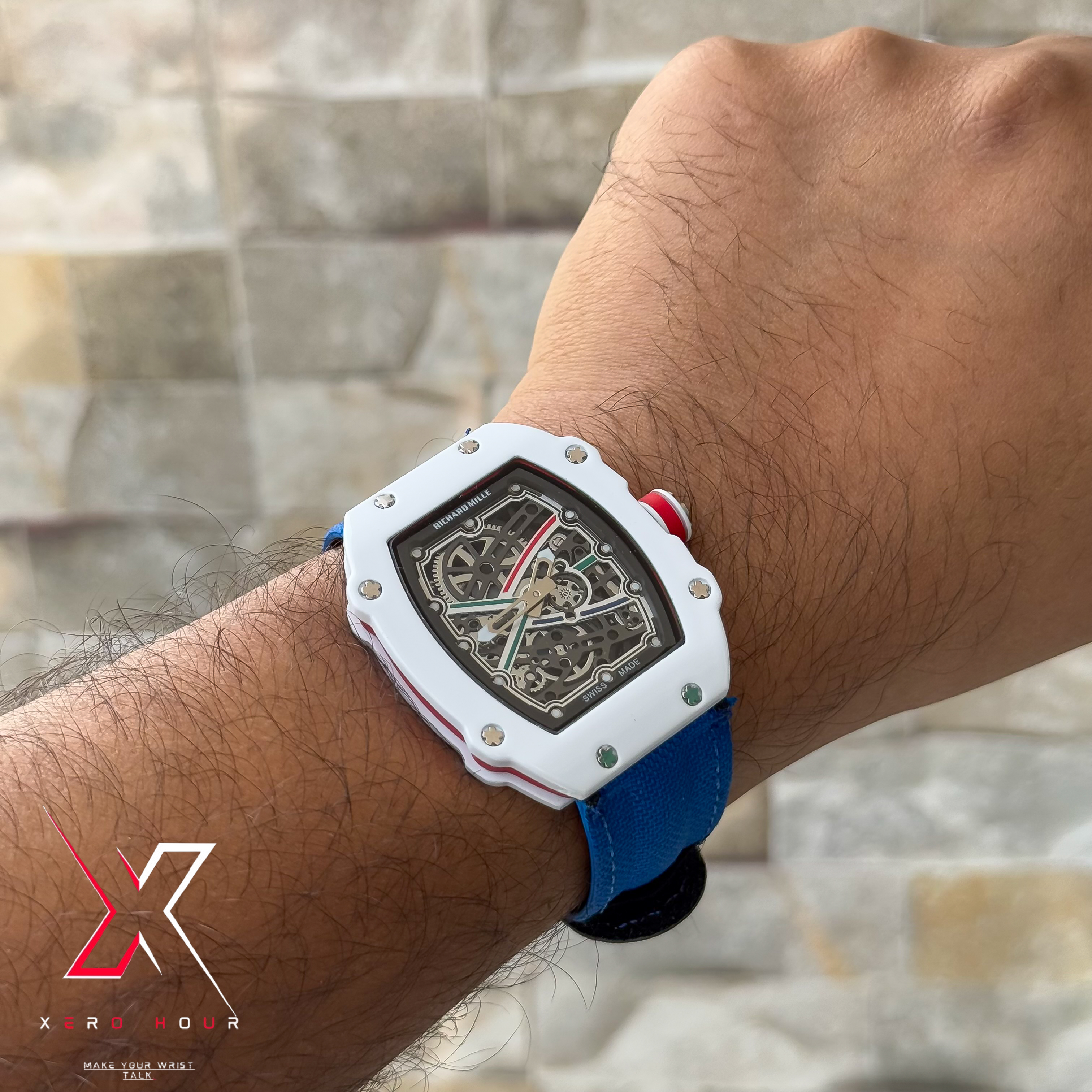 Richard Mille | Super Slim Edition | Nylon Strap | Blue White Strap |_img_7
