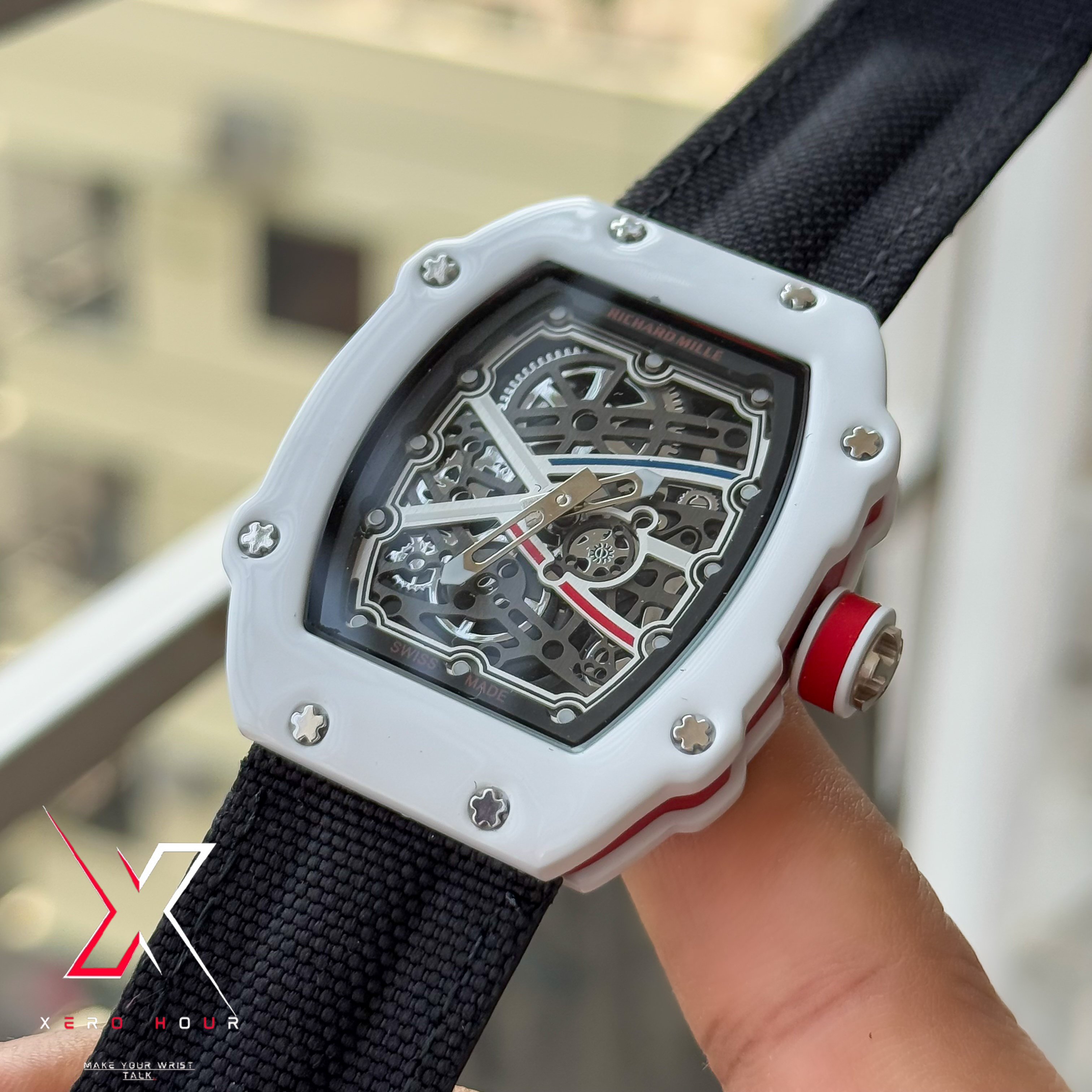 Richard Mille | Super Slim Edition | Nylon Strap | Black White Strap_img_2