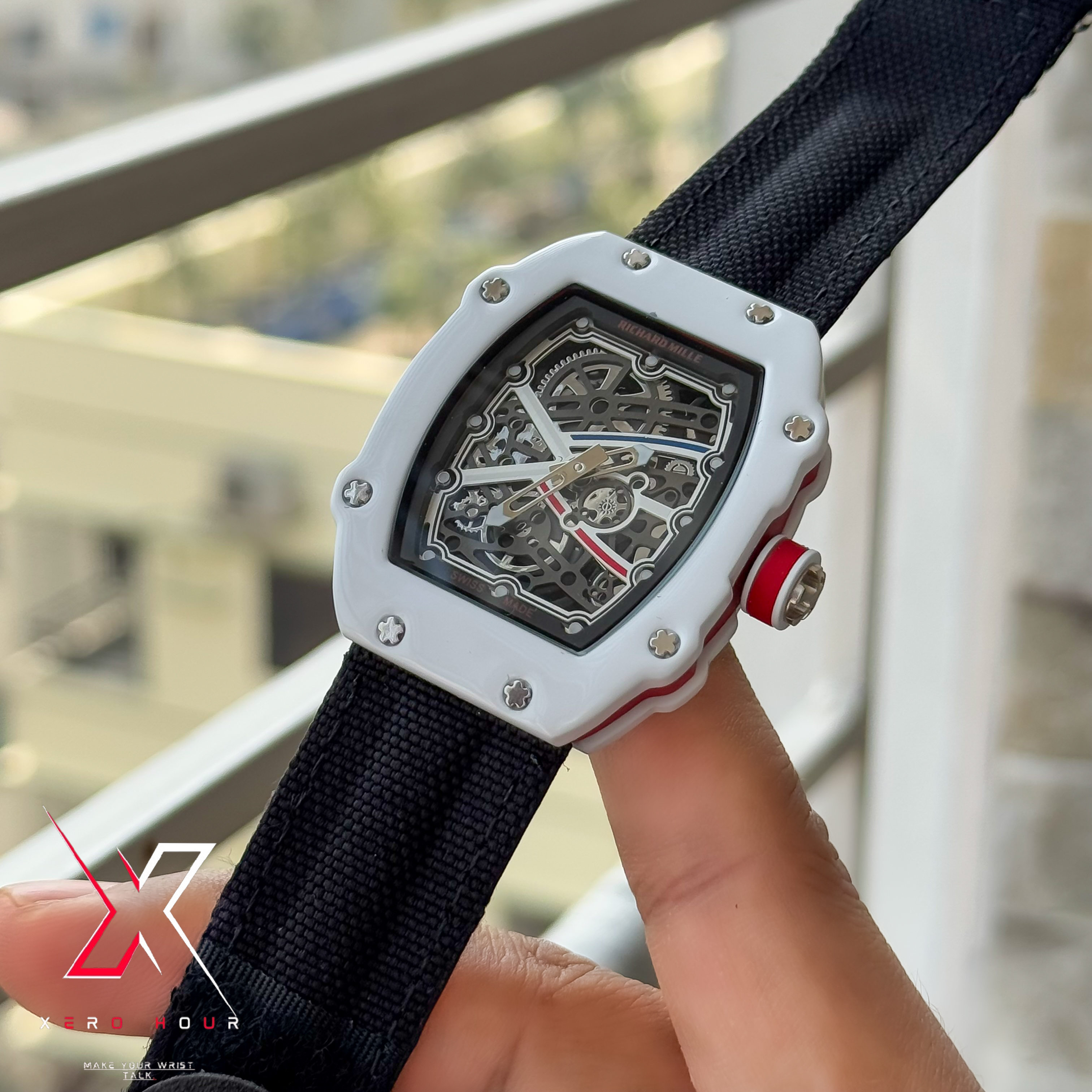 Richard Mille | Super Slim Edition | Nylon Strap | Black White Strap_img_4