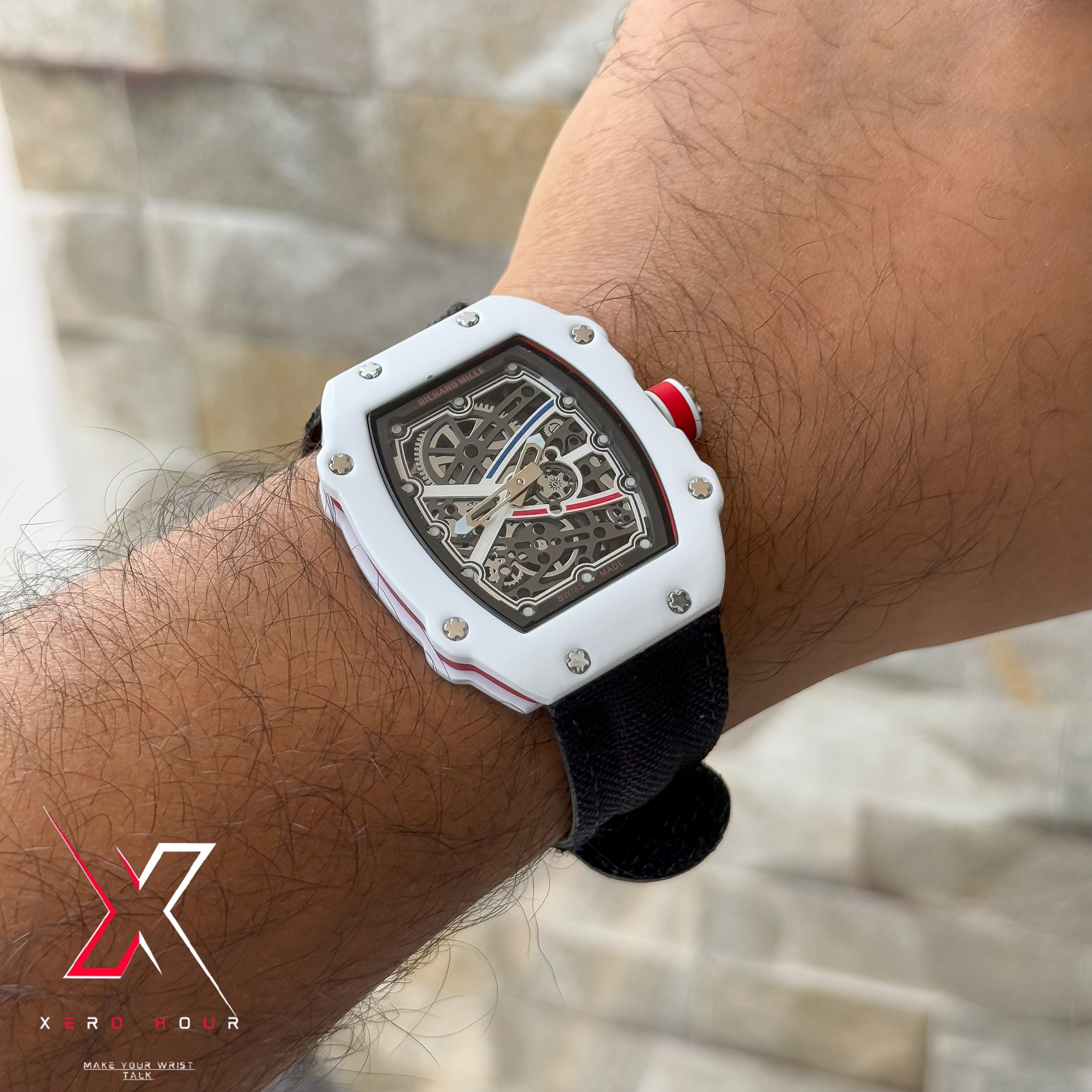 Richard Mille | Super Slim Edition | Nylon Strap | Black White Strap_img_5
