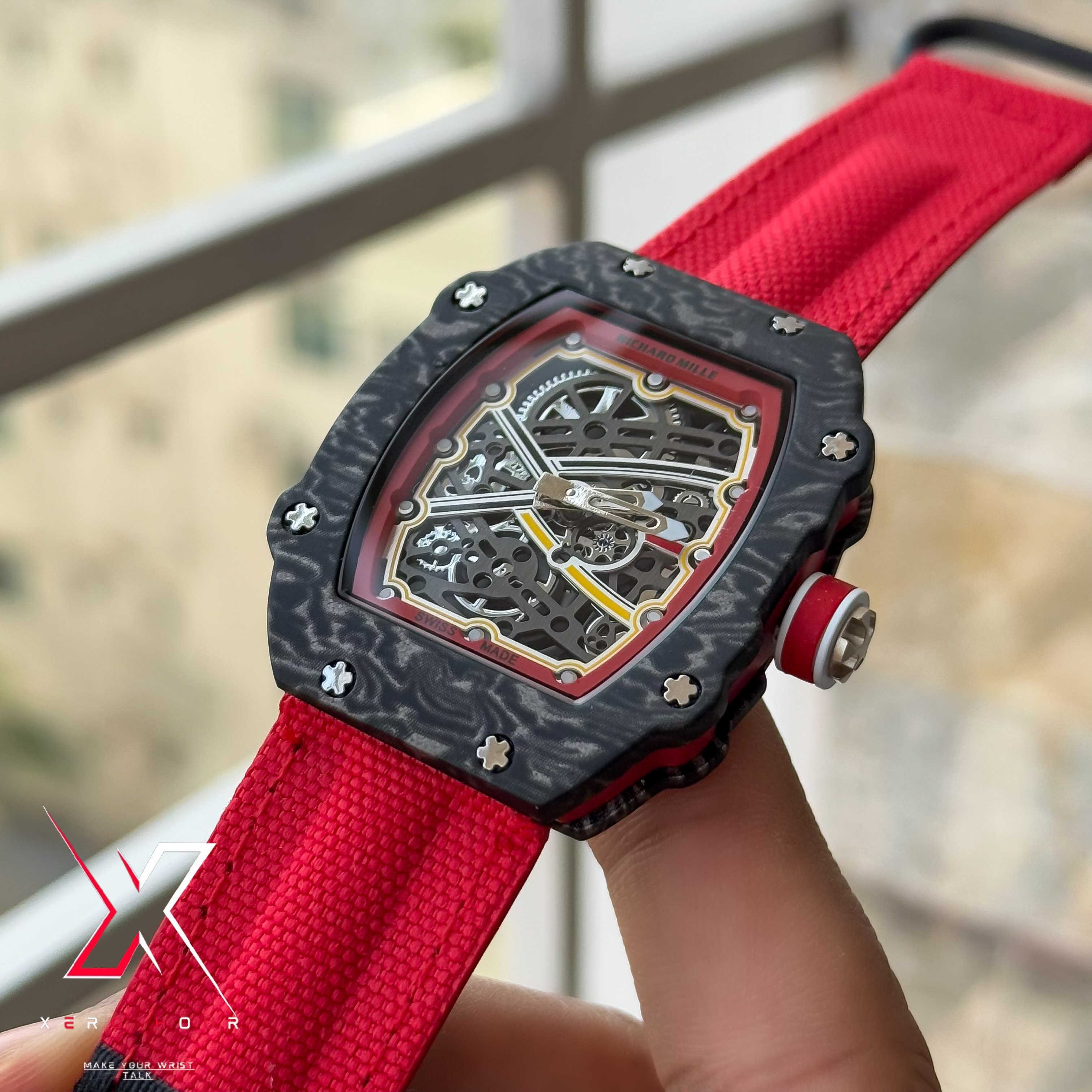 Richard Mille | Super Slim Edition | Nylon Strap | Red Strap