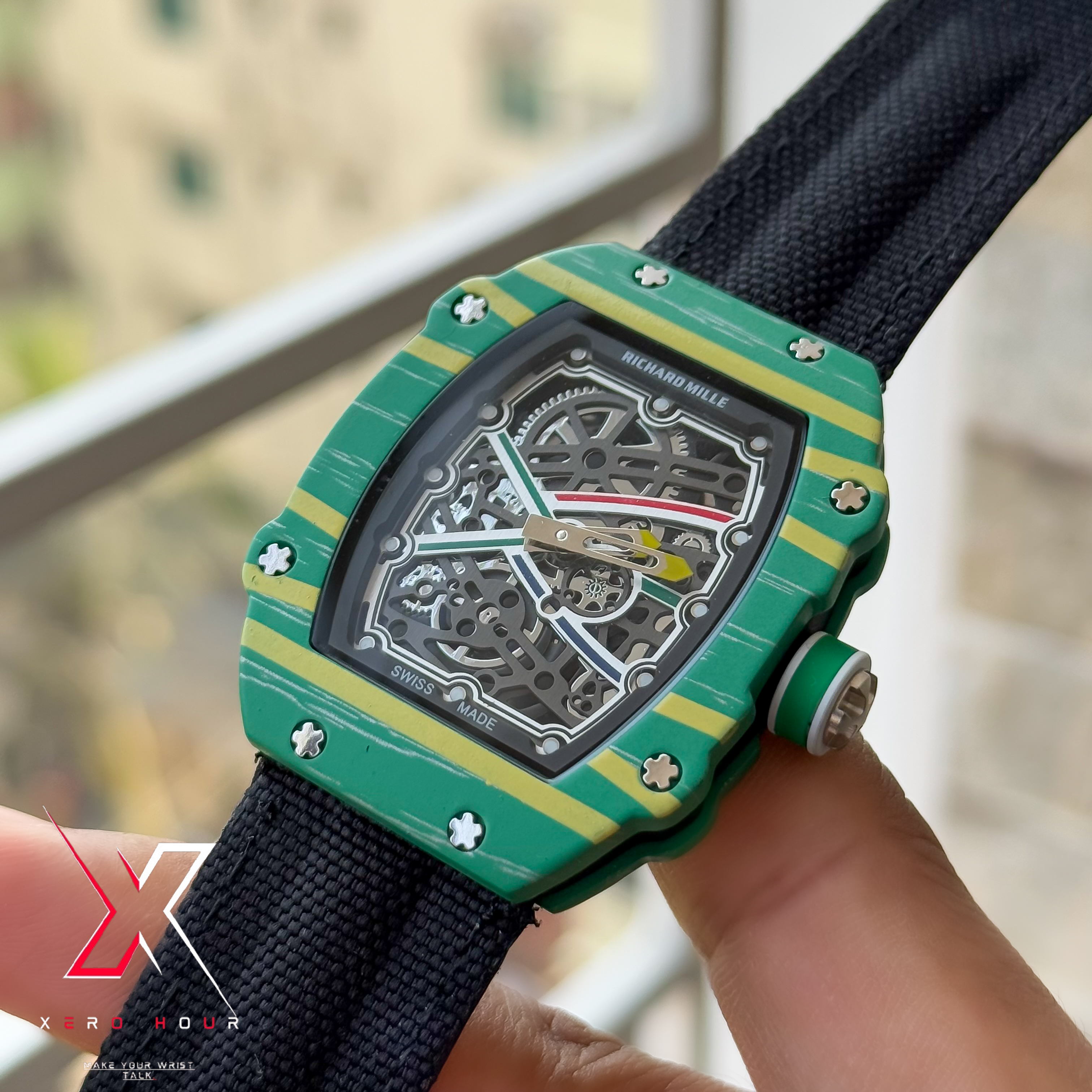 Richard Mille | Super Slim Edition | Nylon Strap | Green Dial