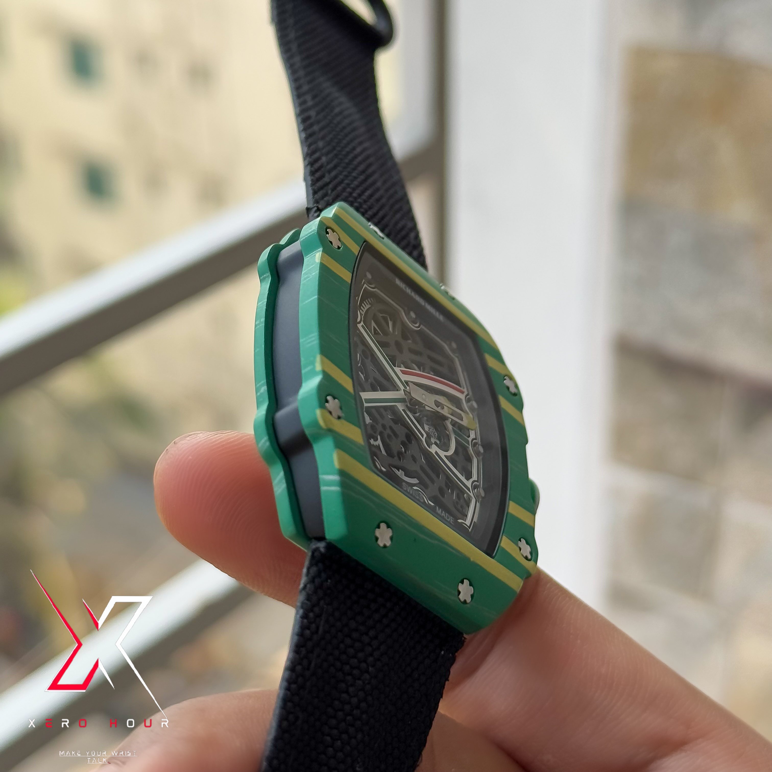 Richard Mille | Super Slim Edition | Nylon Strap | Green Dial_img_1