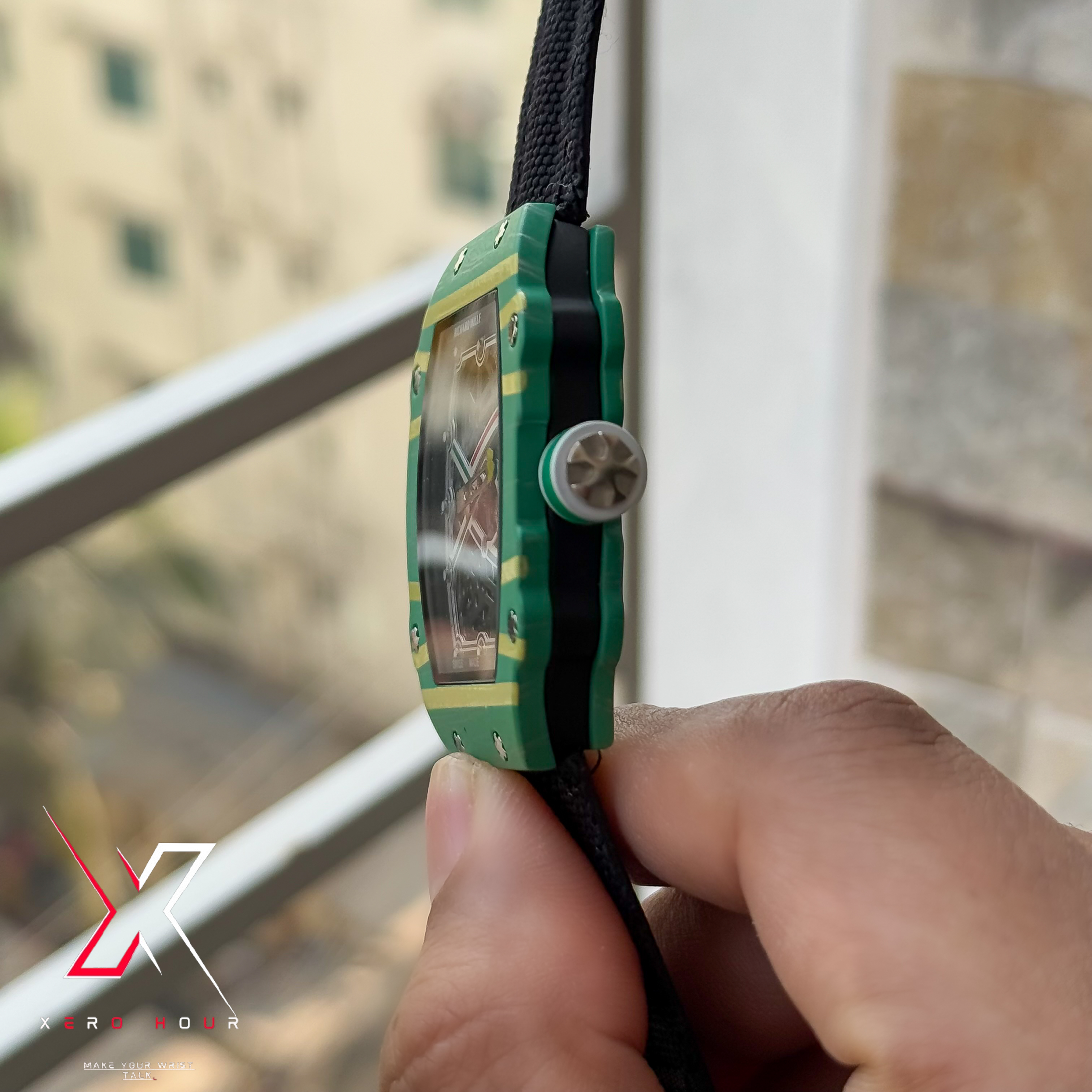 Richard Mille | Super Slim Edition | Nylon Strap | Green Dial_img_2