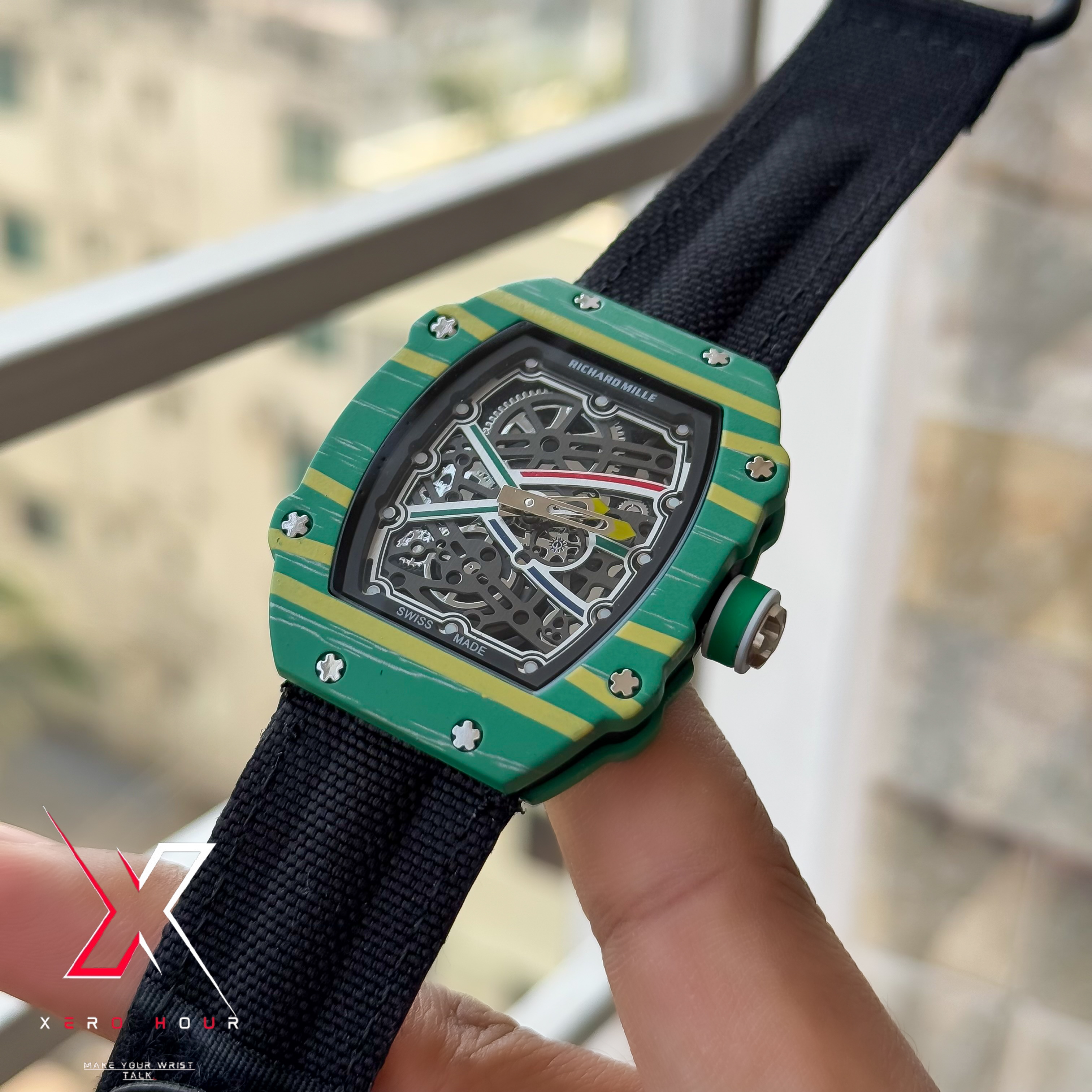 Richard Mille | Super Slim Edition | Nylon Strap | Green Dial_img_4
