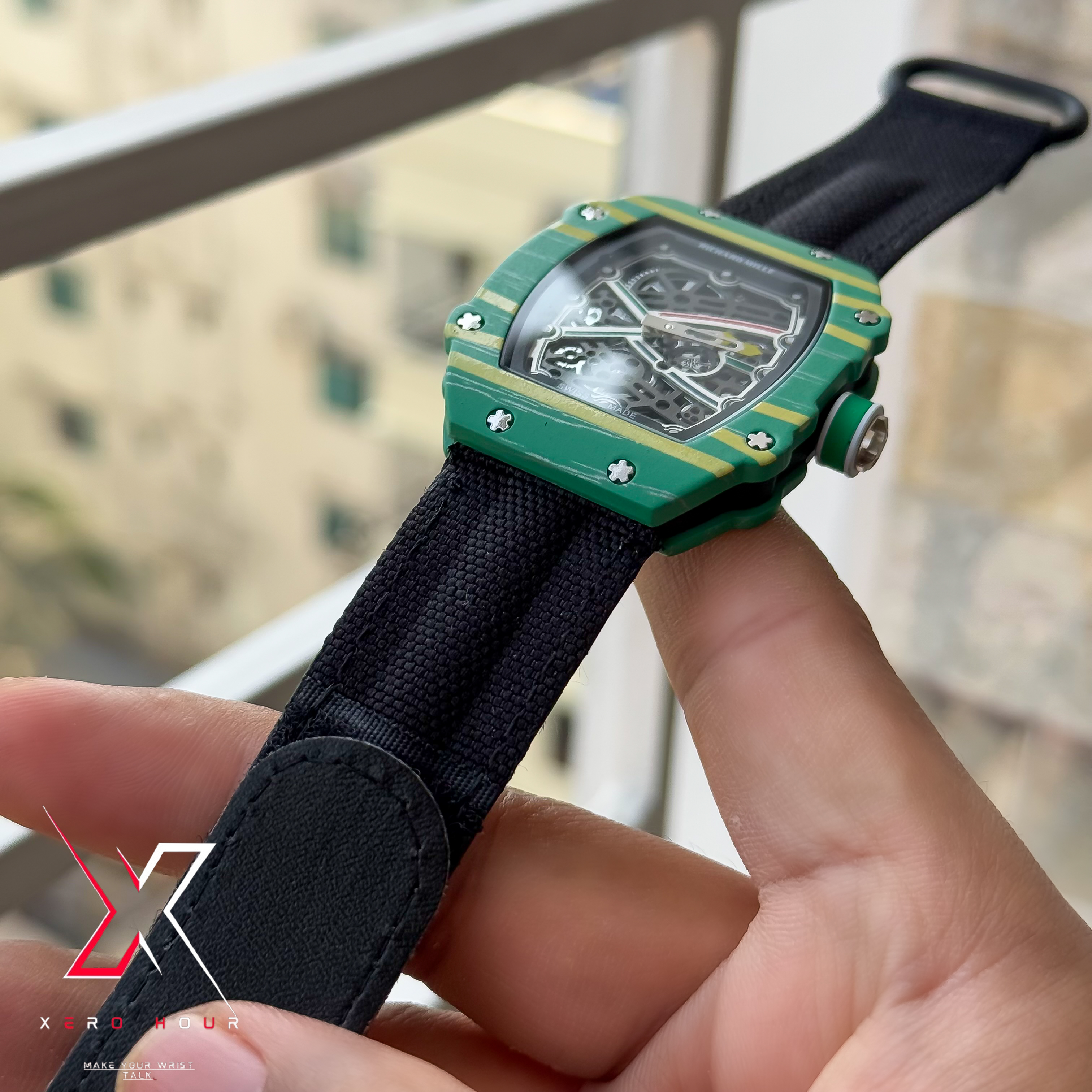 Richard Mille | Super Slim Edition | Nylon Strap | Green Dial_img_5