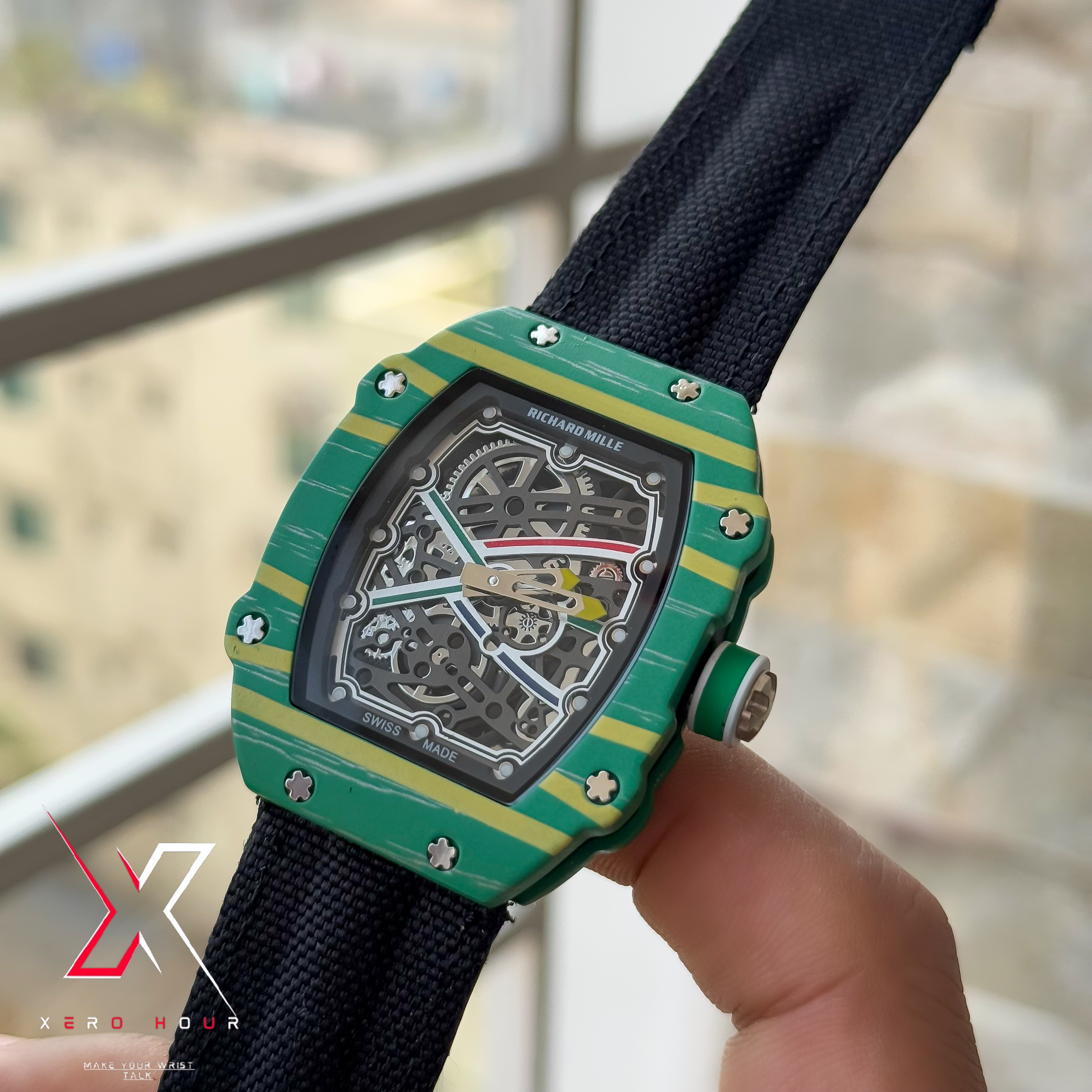 Richard Mille | Super Slim Edition | Nylon Strap | Green Dial_img_6