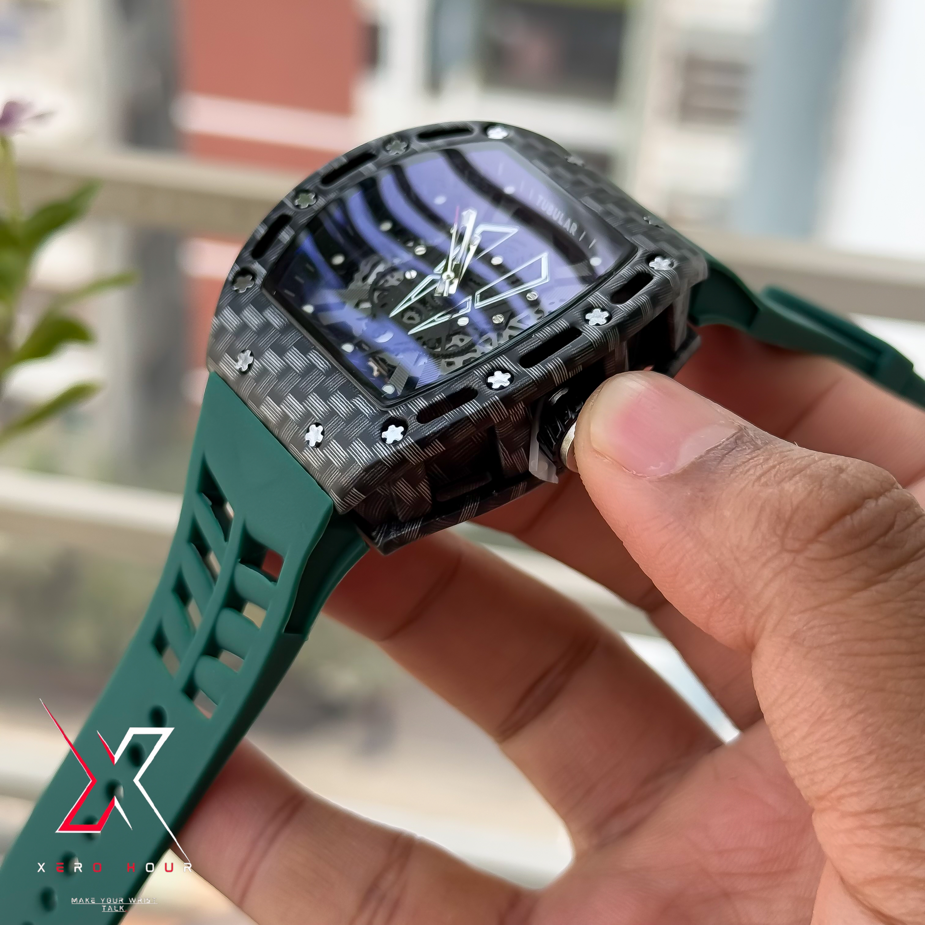 Tubular SILICON | RM Style | Belt | Dark Green | Carbon Edition_img_4