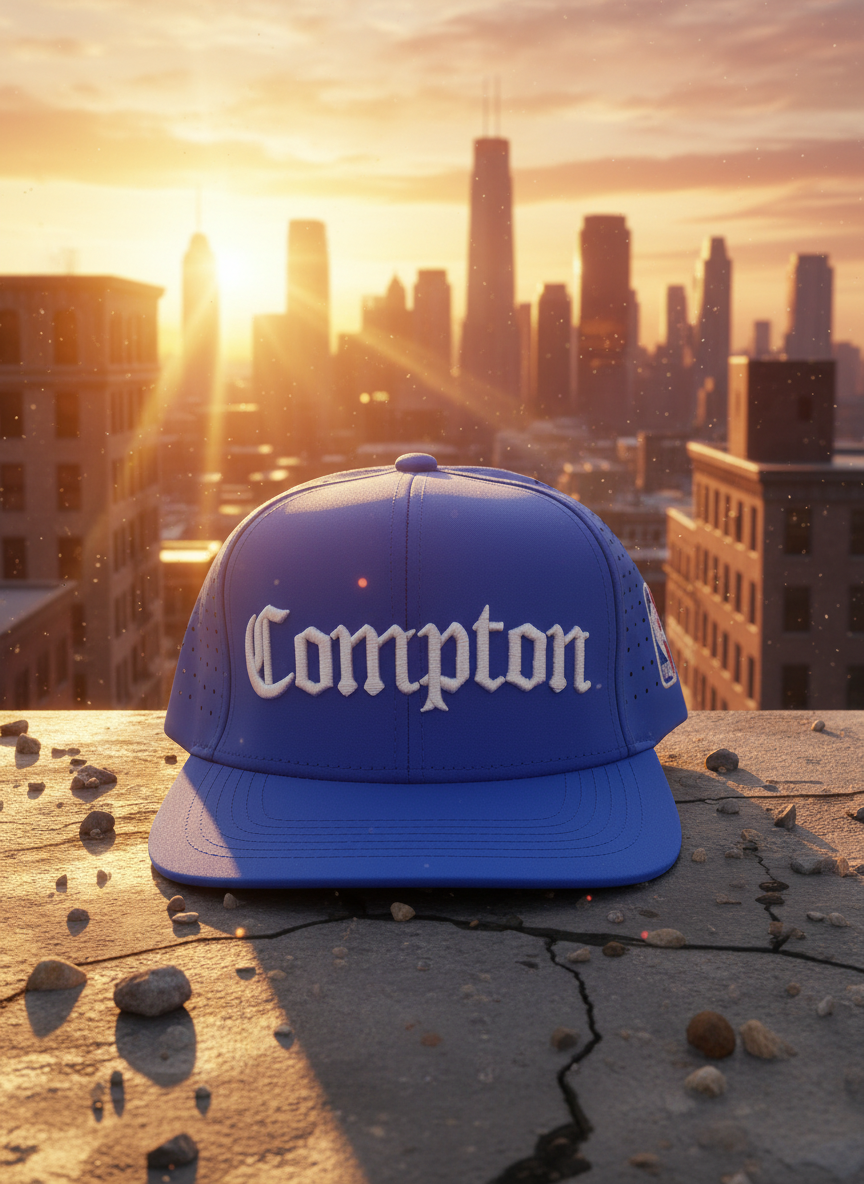 Compton Cap – Premium Stylish Flat Cap in Nightfall Black, Misty Ash & Oceanic Blue Brandz X_img_3