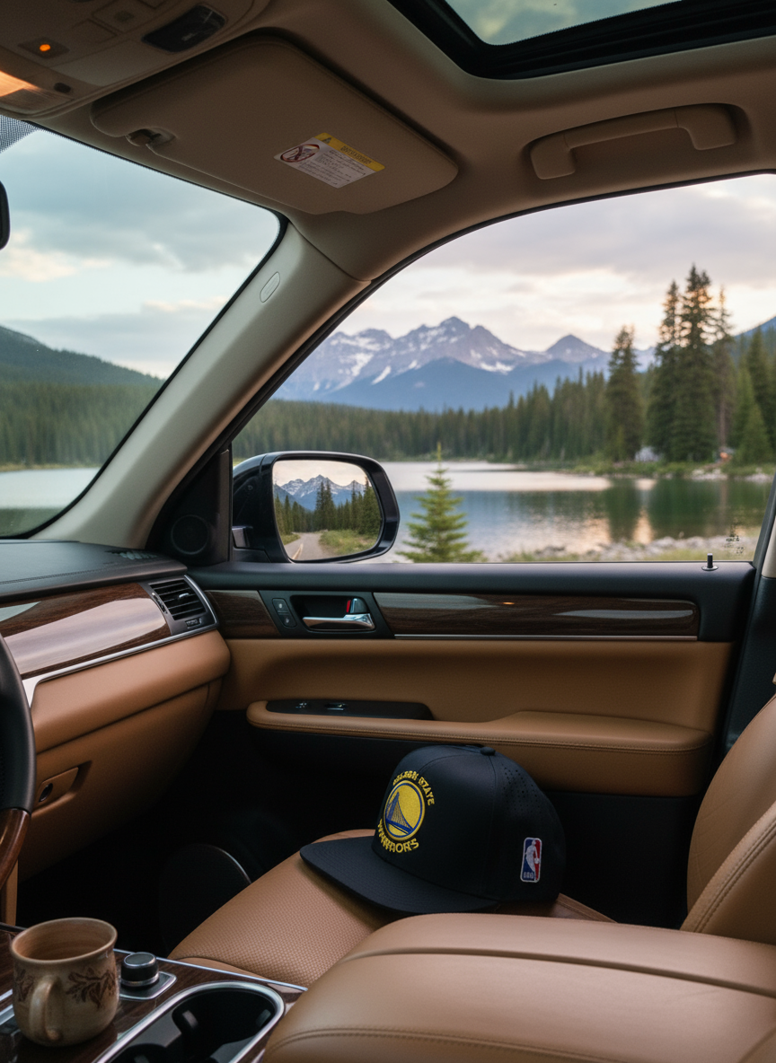 Golden Stars Warriors Cap – Premium Flat Cap in Galaxy Black & Cosmic Blue BrandzX_img_1