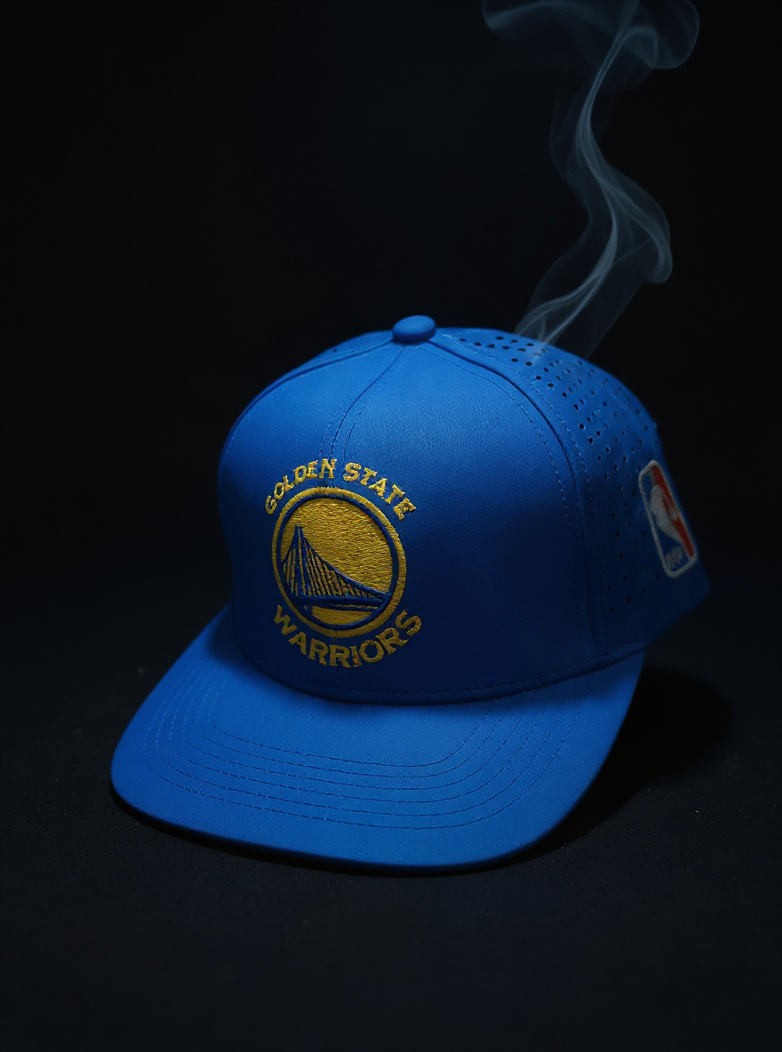 Golden Stars Warriors Cap – Premium Flat Cap in Galaxy Black & Cosmic Blue BrandzX_img_4
