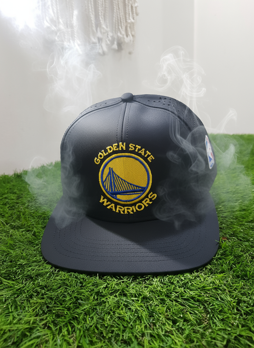 Golden Stars Warriors Cap – Premium Flat Cap in Galaxy Black & Cosmic Blue BrandzX_img_5