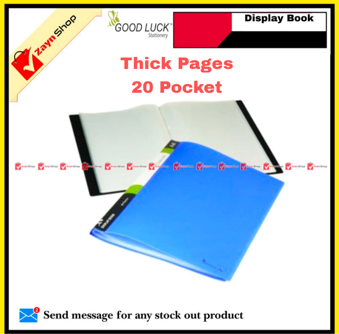 Good Luck Display Book 20/30/40/ 60 pocket Thick Plastic File Folder Display Presentation Book, A4 Size Random color 1pcs_img_2