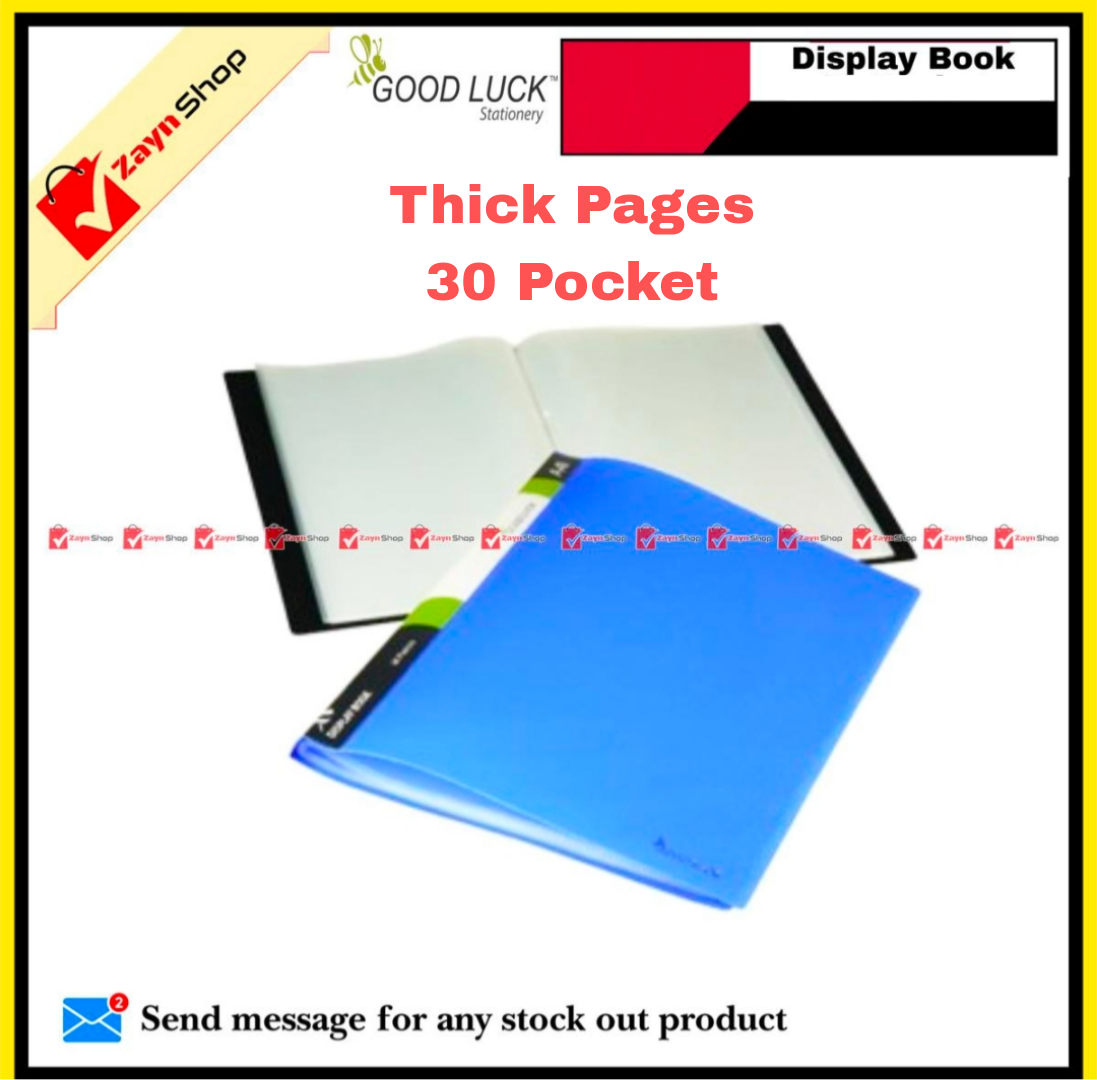 Good Luck Display Book 20/30/40/ 60 pocket Thick Plastic File Folder Display Presentation Book, A4 Size Random color 1pcs_img_3