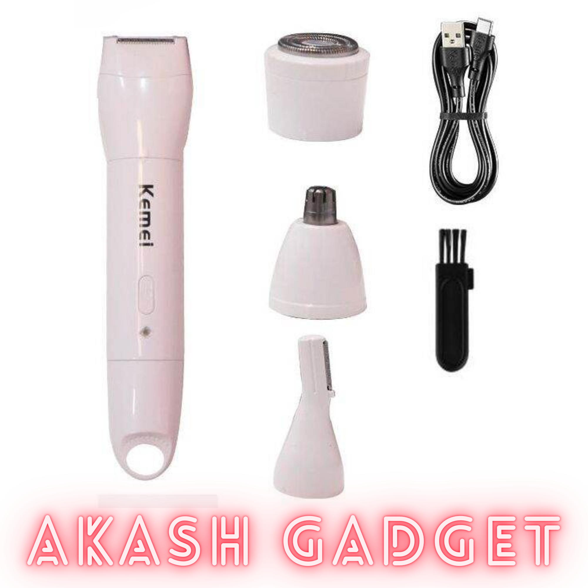 Kemei KM-1916 Multifunctional 4 in 1 Face, Eyebrow, Nose, & Lady Shaver for Women_img_4