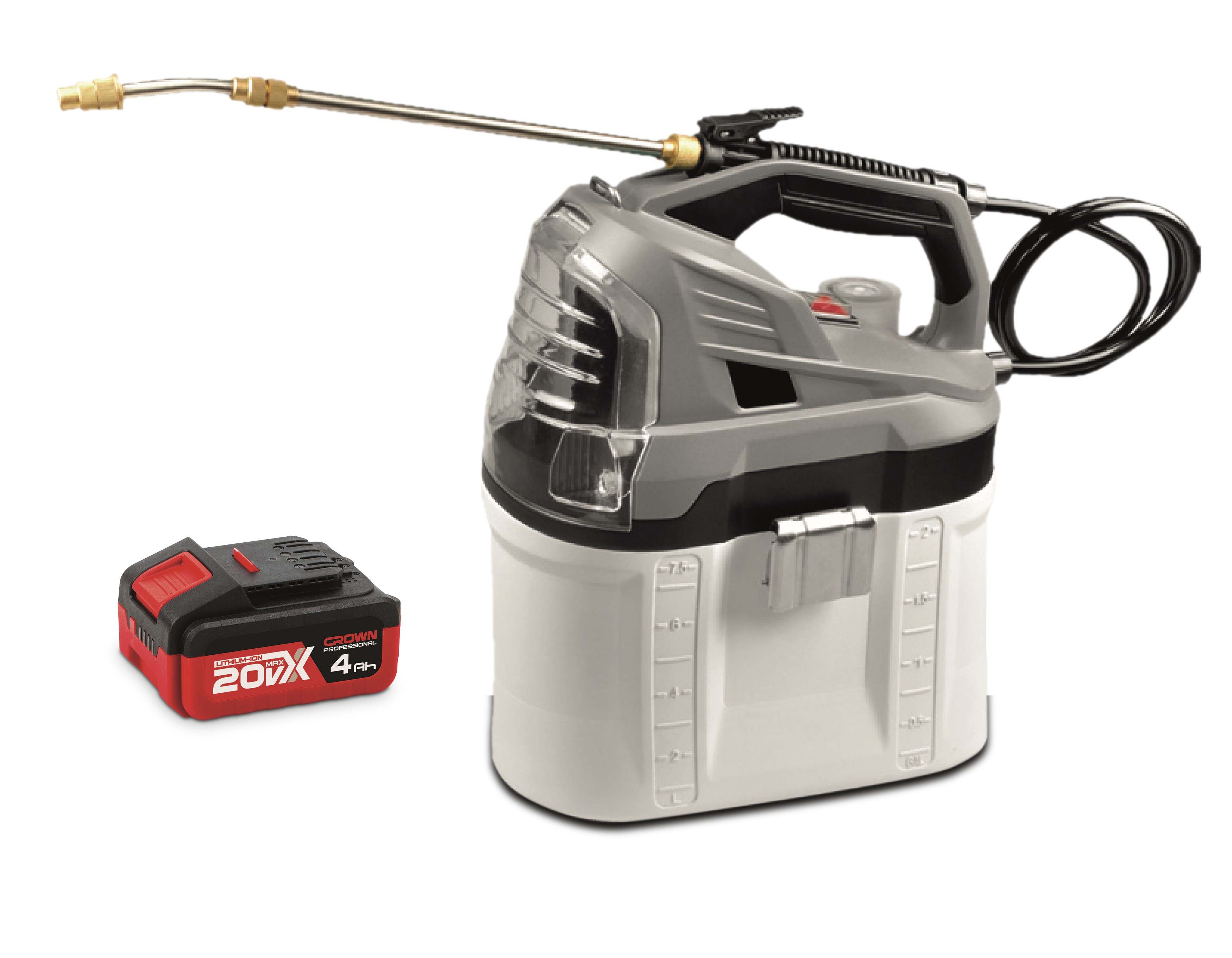 CROWN,CT29003HX,Professional Cordless Sprayer, 7.5L, 20v, (with Battery & Charger) ; CT29003HX-4
