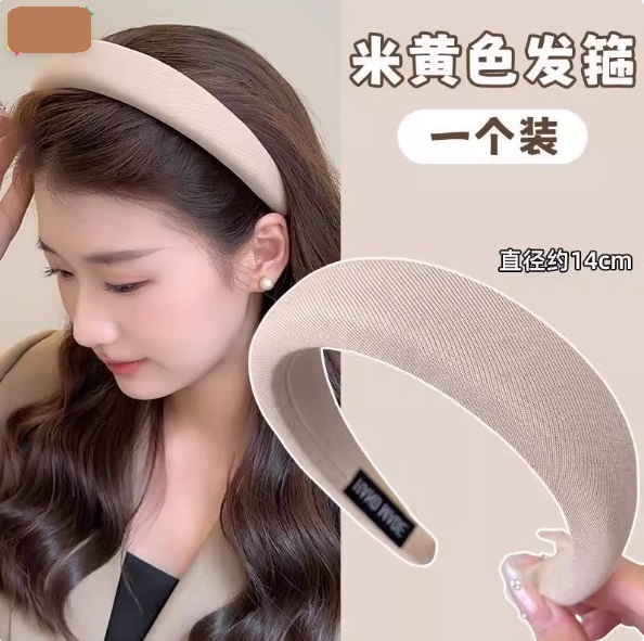 SHEIN Style Hair Band Imported Sponge Face Wash Hair Band Women's Autumn and Winter Hand Made Best Quality_img_2