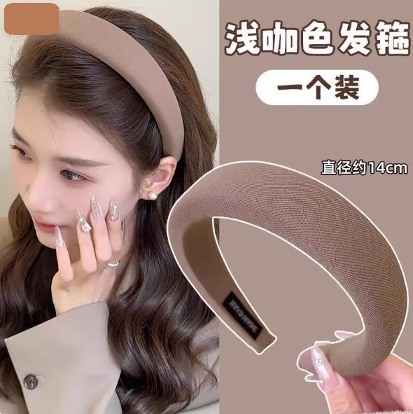SHEIN Style Hair Band Imported Sponge Face Wash Hair Band Women's Autumn and Winter Hand Made Best Quality_img_4
