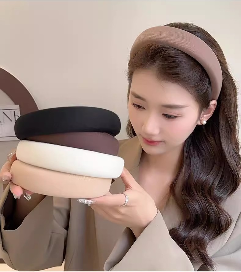 SHEIN Style Hair Band Imported Sponge Face Wash Hair Band Women's Autumn and Winter Hand Made Best Quality_img_7