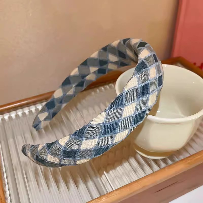 SHEIN Style Hair Band Imported Sponge Plaid Versatile Headband Retro Style Hand Made Best Quality_img_9