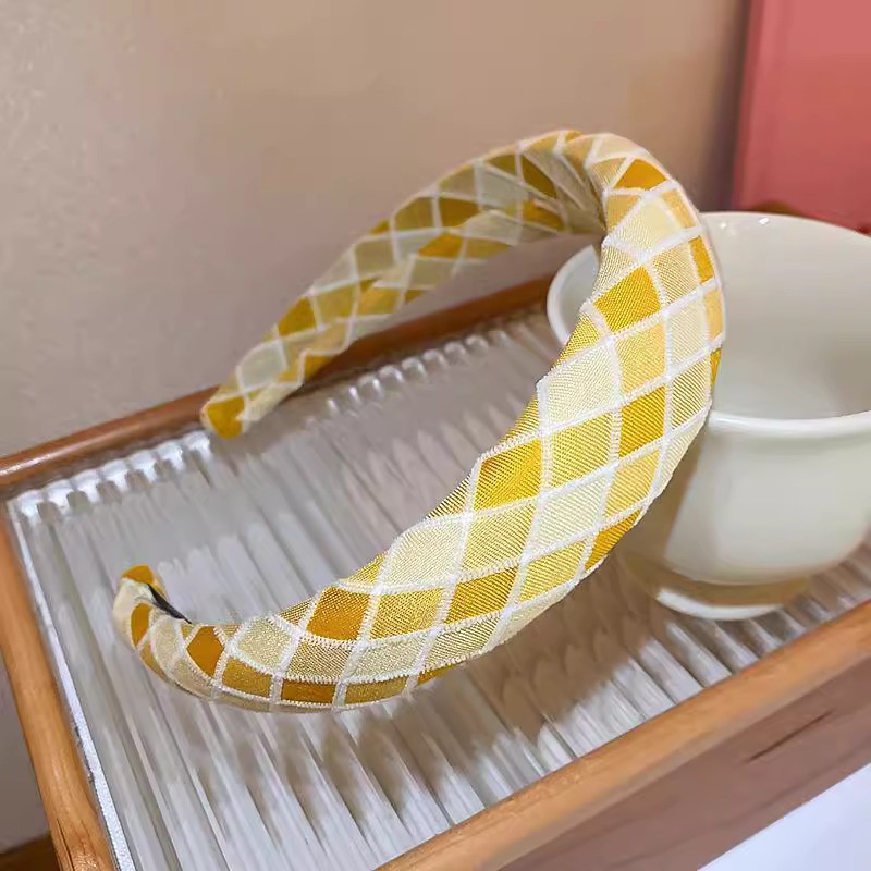 SHEIN Style Hair Band Imported Sponge Plaid Versatile Headband Retro Style Hand Made Best Quality_img_14