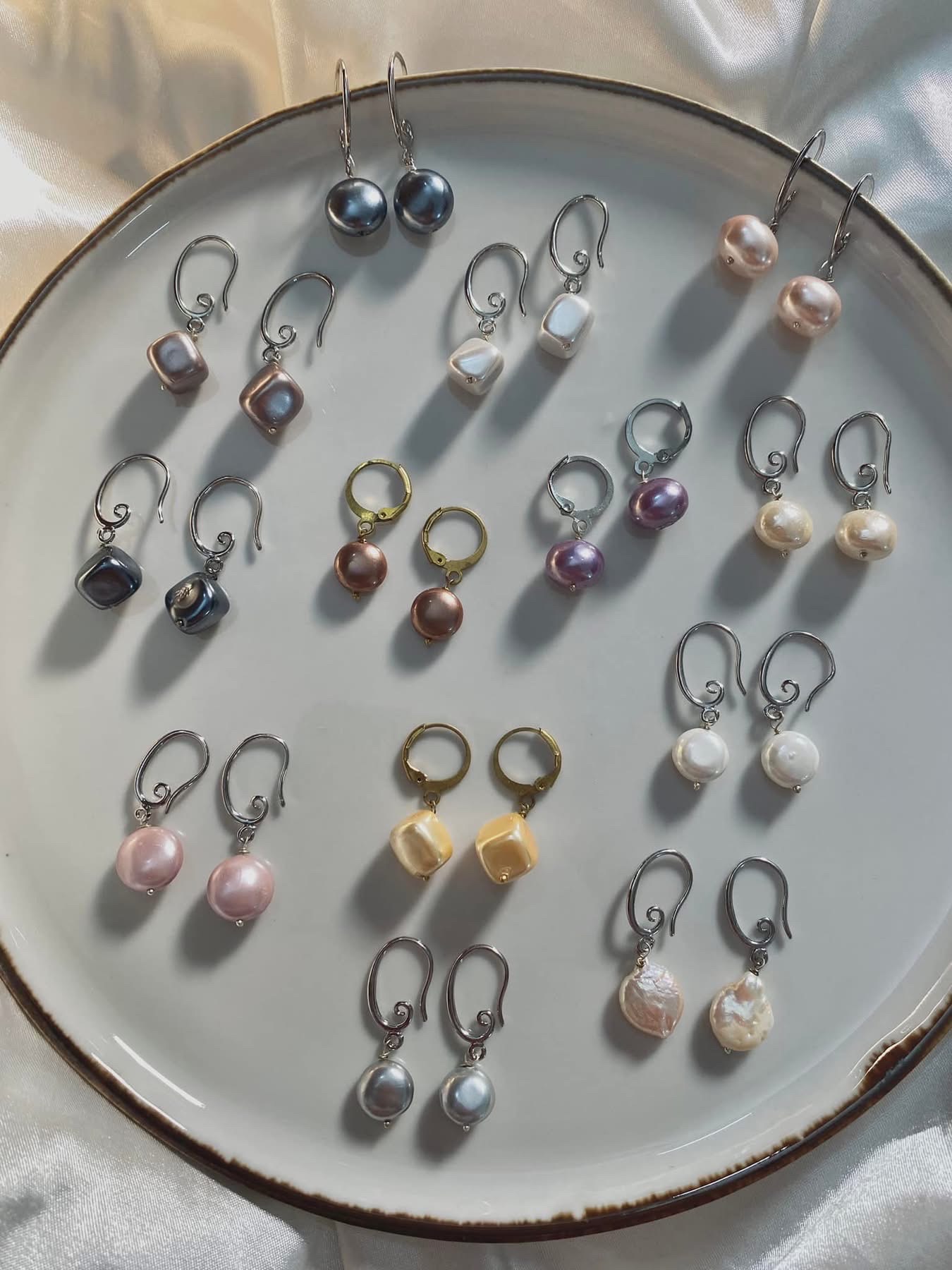 Real Pearl Earrings (C)