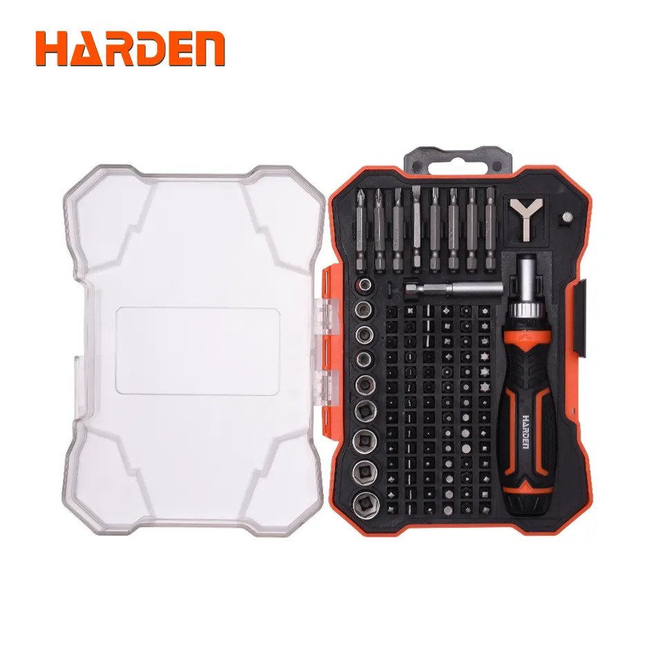 HARDEN 105Pcs Ratchet Screwdriver & Bits Set With Handle Multifunctional Screw Driver High Quality Precision 551105