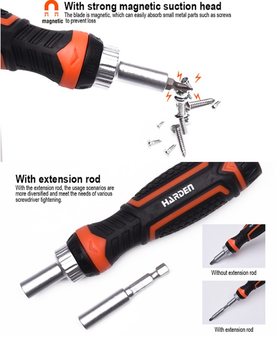 HARDEN 105Pcs Ratchet Screwdriver & Bits Set With Handle Multifunctional Screw Driver High Quality Precision 551105_img_11