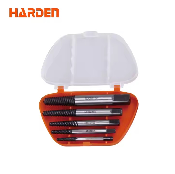 HARDEN 5Pcs Screw Extractor Set, Cr-Mo steel coarse wire broken wire extractor fine thread tap broken 610555