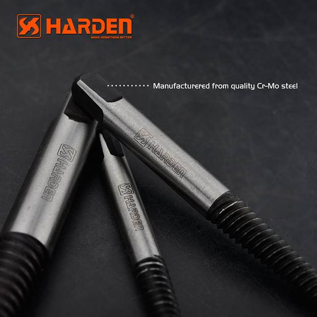 HARDEN 5Pcs Screw Extractor Set, Cr-Mo steel coarse wire broken wire extractor fine thread tap broken 610555_img_3