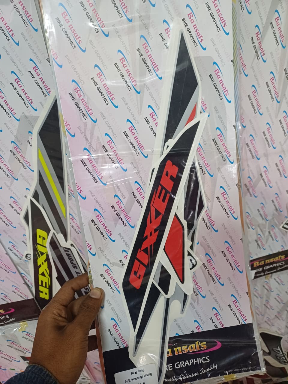 Full Set Sticker for Suzuki Gixxer Monotone (New Model 2025 Sliver Red ) bike._img_2