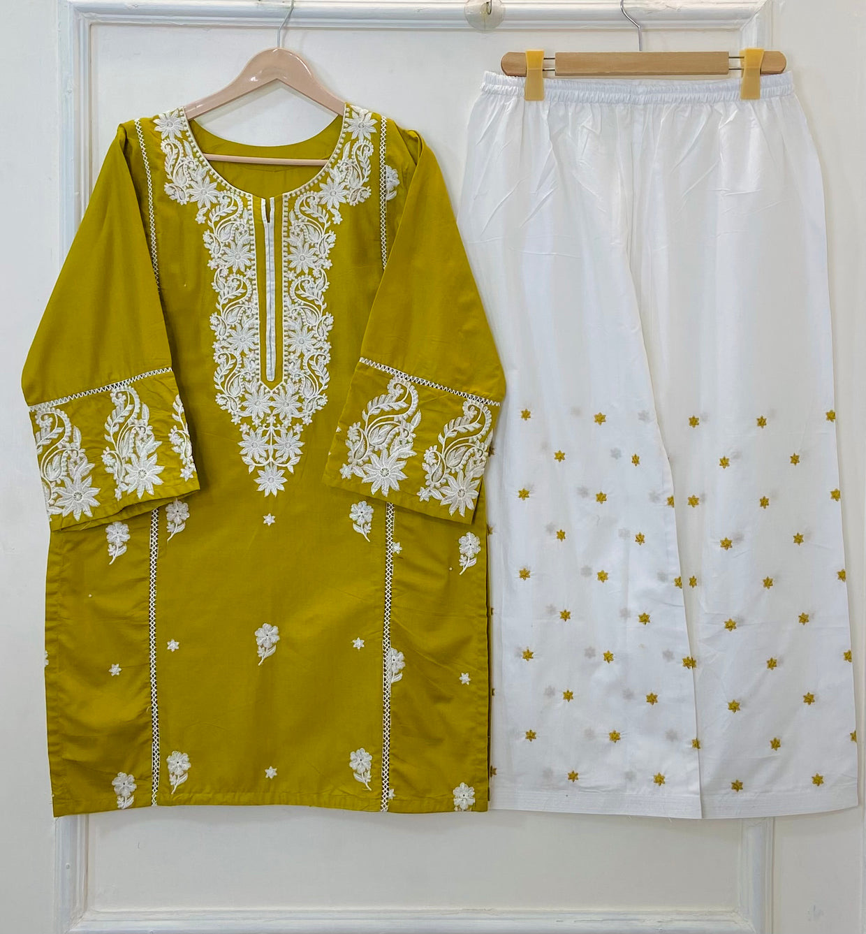 Contrasted Embroidered 2PC (Premium Cotton) - Image 1