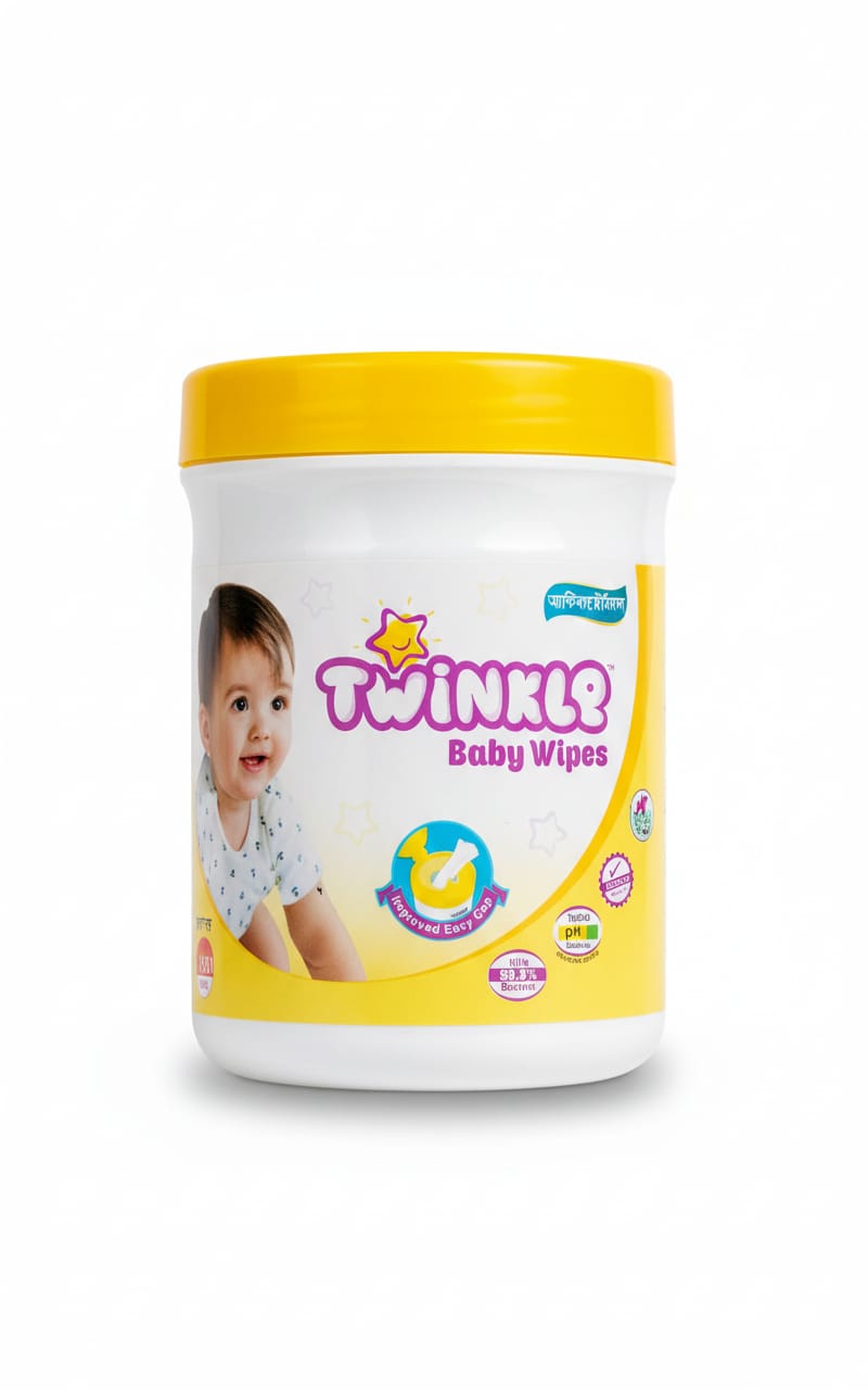 টুইনংকেল বেবি ওয়াইপস (TWINKLE BABY WIPES) 160 PCS