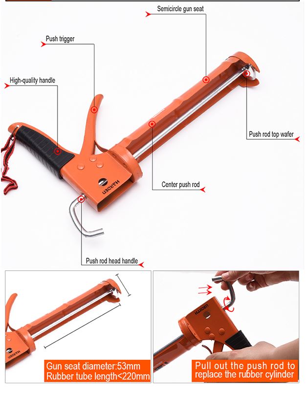 HARDEN 9" Caulking Gun, Silicon gun; Model: 620409_img_3