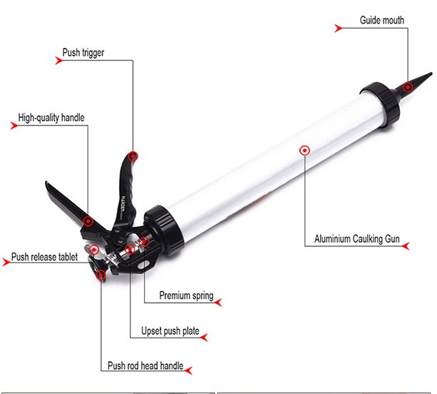 HARDEN 15" Professional Aluminium Caulking Gun | High-Thrust Sealant & Silicone Tool | Model: 620419_img_4