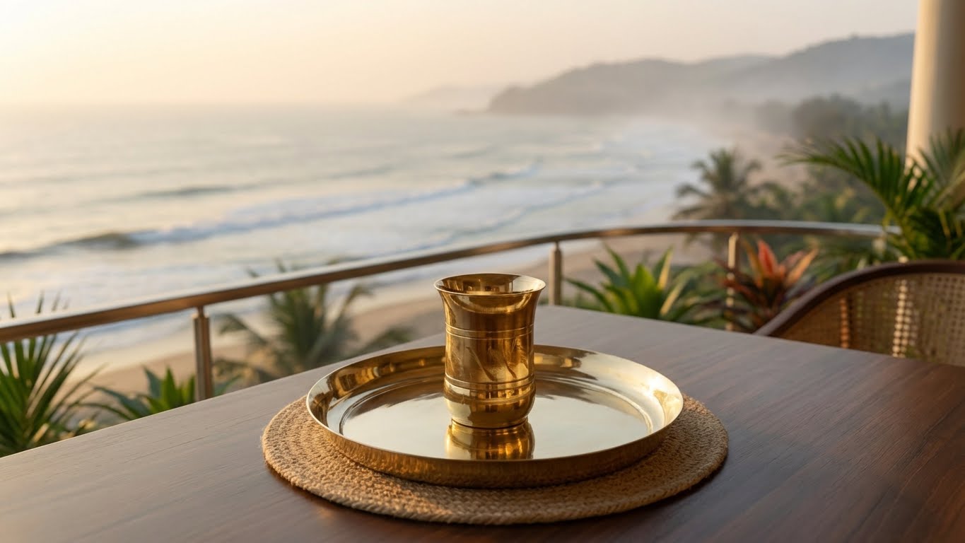 অরজিনাল কাঁসার প্লেট, কাঁসার রিং শেপ গ্লাস সেট_img_0