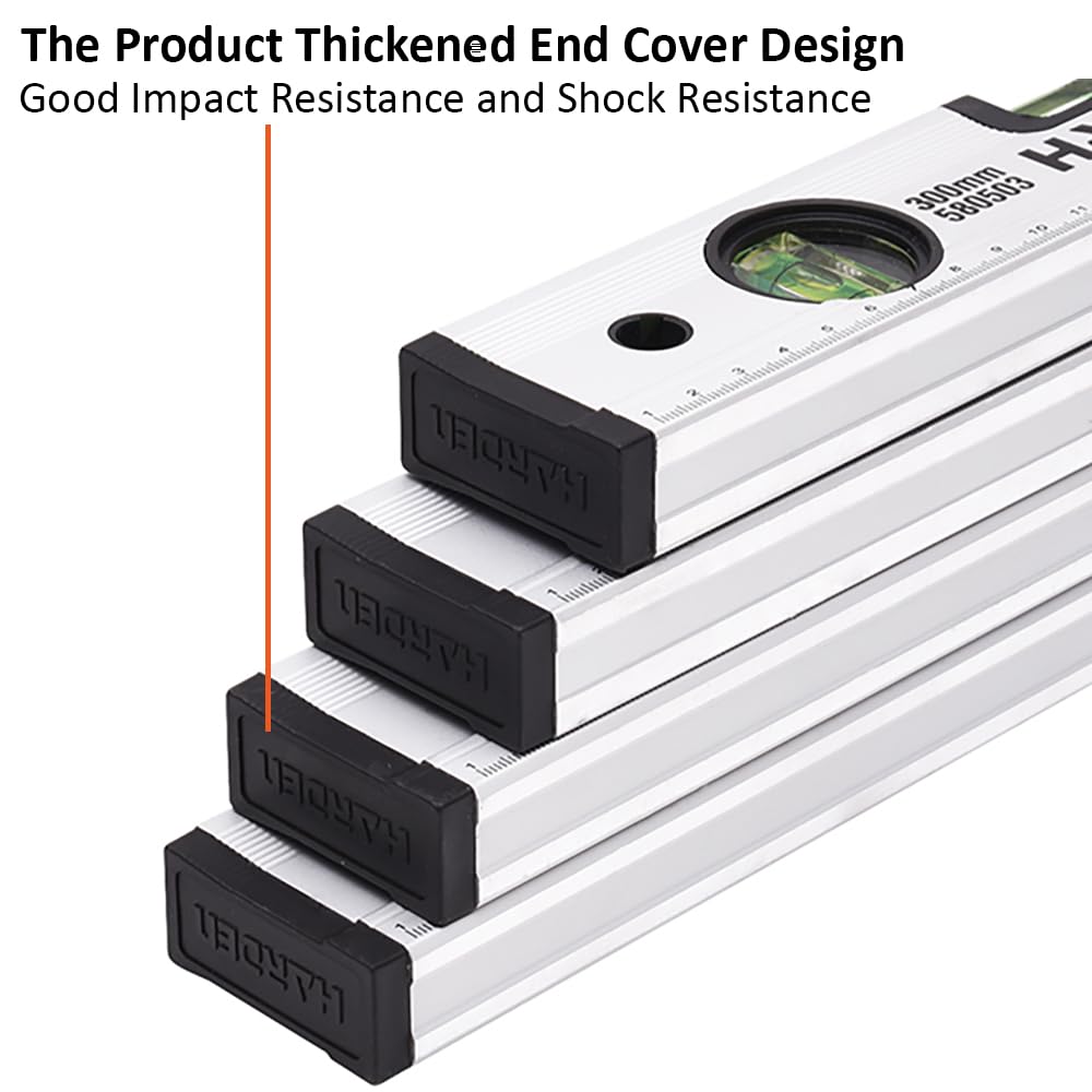 HARDEN Professional Spirit Level Alumonium Body ( 12" | 20" | 24" | 32" | 40" | 48" ), Magnetic Base, High-Visibility Vials; Model: 580503 580508_img_3
