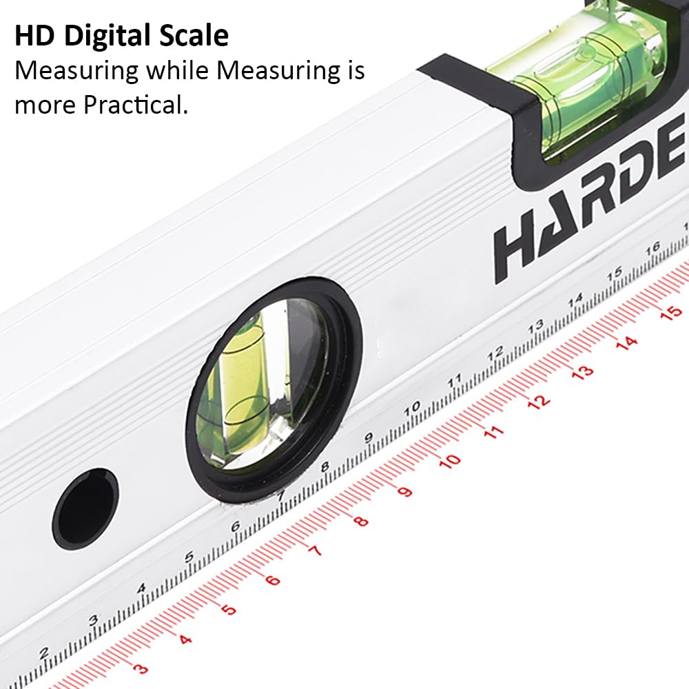 HARDEN Professional Spirit Level Alumonium Body ( 12" | 20" | 24" | 32" | 40" | 48" ), Magnetic Base, High-Visibility Vials; Model: 580503 580508_img_4