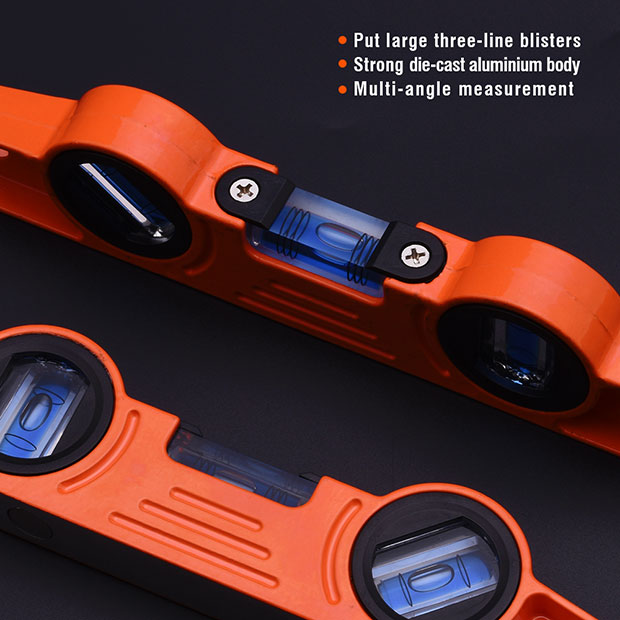 HARDEN 10” Torpedo Aluminum Level | Magnetic | Multi-Angle Measurement | 3 High-Visibility Vials | Model: 580522_img_5