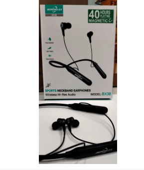BOROMAXX BX38 Wireless Neckband 40H Backup 200MAH Battery Deep Bass | Noise Canceling Bluetooth Headset_img_5