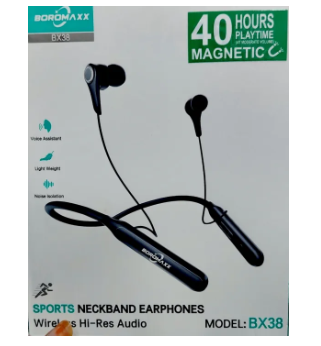 BOROMAXX BX38 Wireless Neckband 40H Backup 200MAH Battery Deep Bass | Noise Canceling Bluetooth Headset_img_6