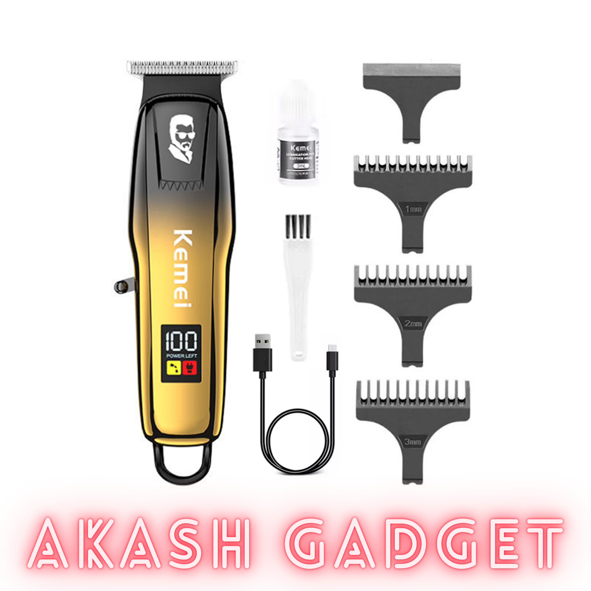 Kemei KM-J03 Cordless Hair Clipper And Trimmer For Men_img_9