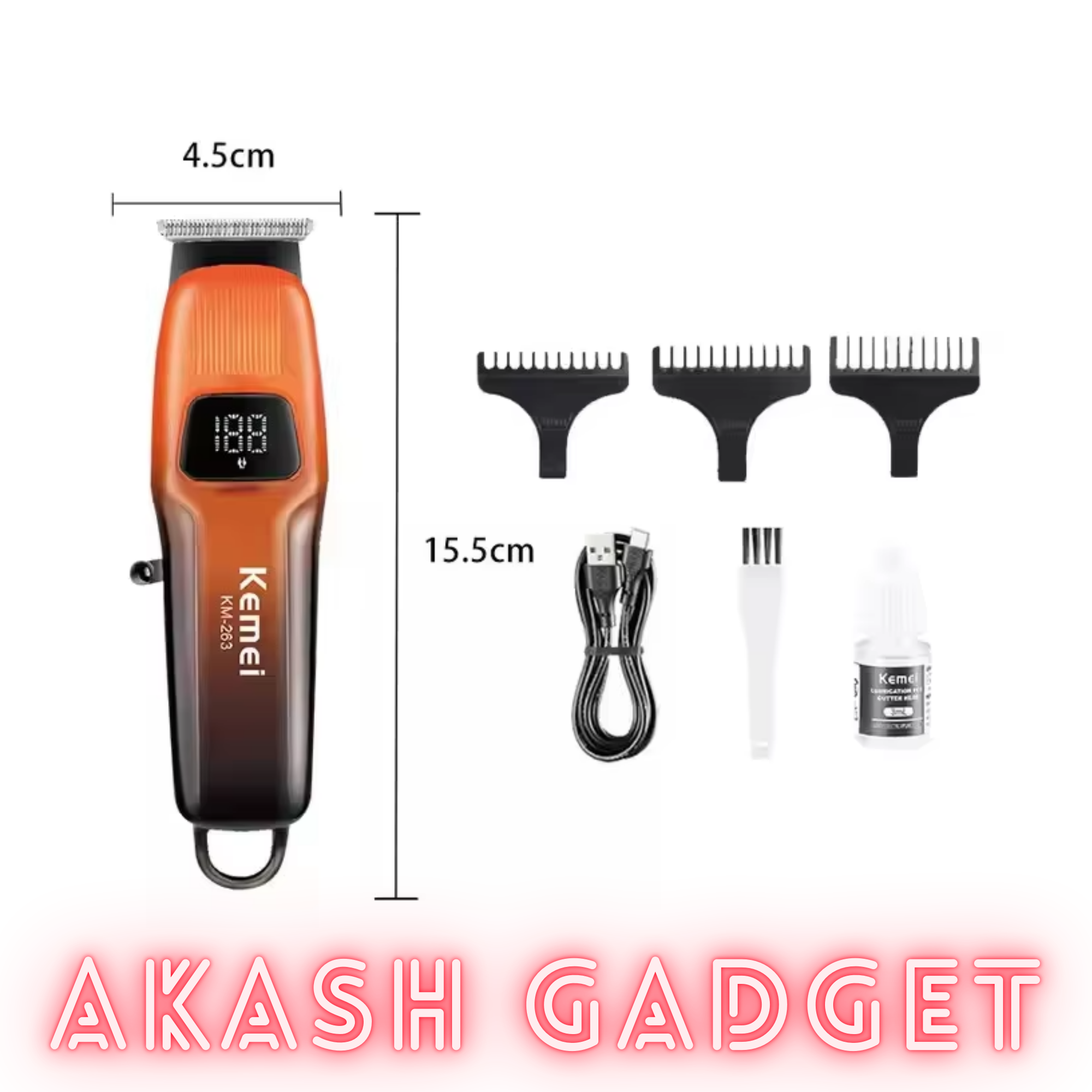Kemei KM-263 Lightweight Professional Hair Clipper and Trimmer_img_4