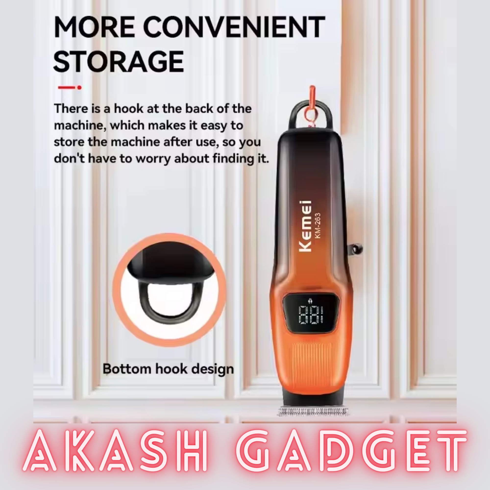 Kemei KM-263 Lightweight Professional Hair Clipper and Trimmer_img_8