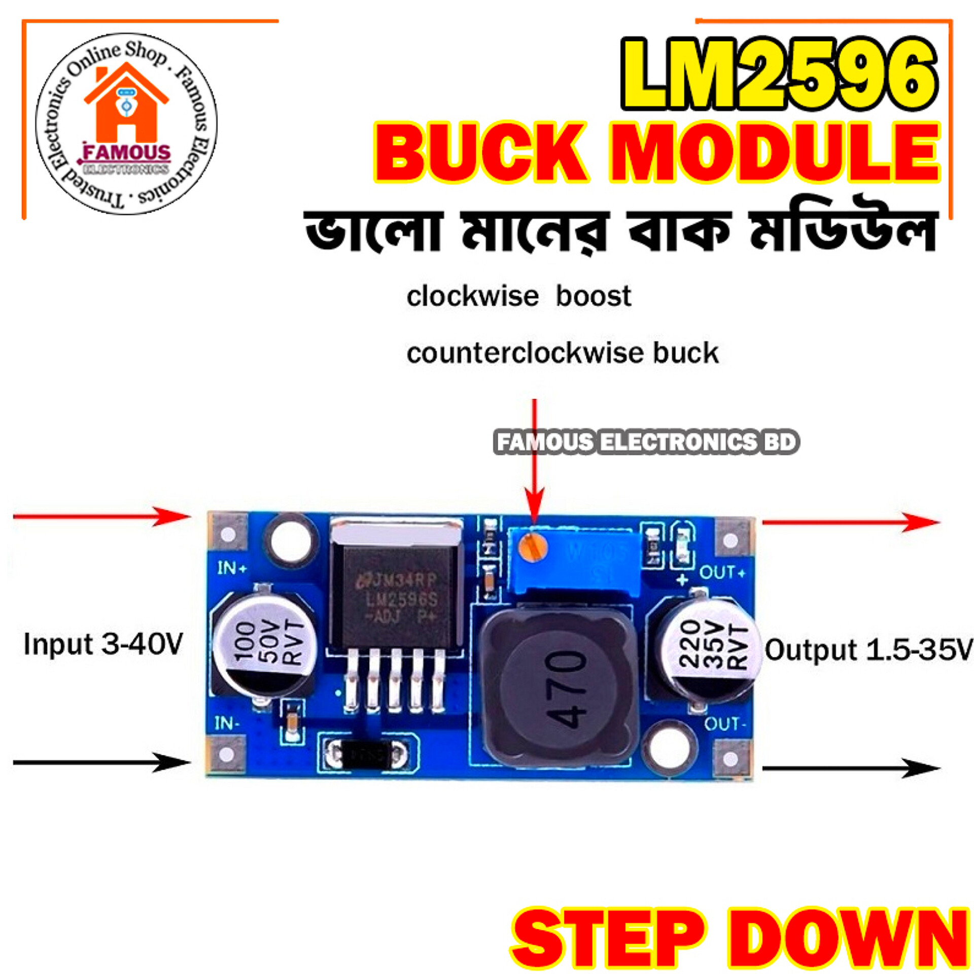 LM2596 DC-DC Buck Converter Step-Down Power Supply Module-1PCS_img_3