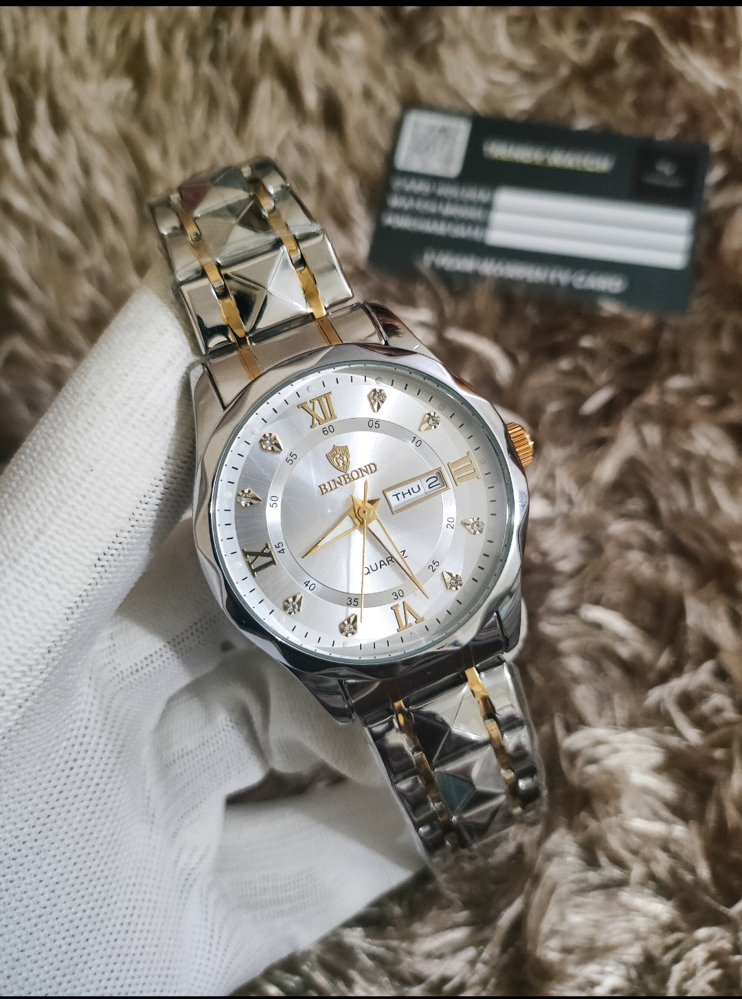 Binbond diamond cut white dial_img_0