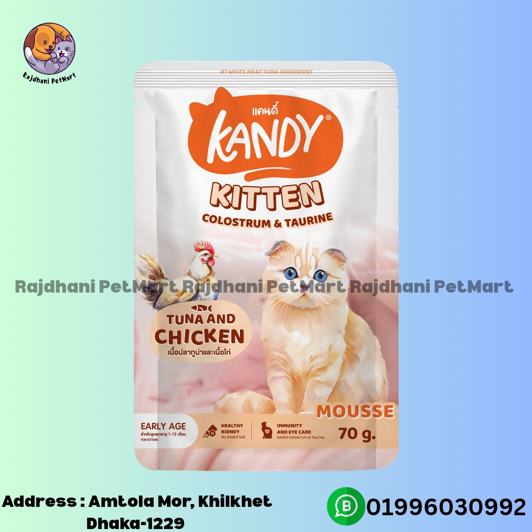 Kandy Kitten Pouch Colostrum And Taurine with Chicken & Tuna Mousse 70g
