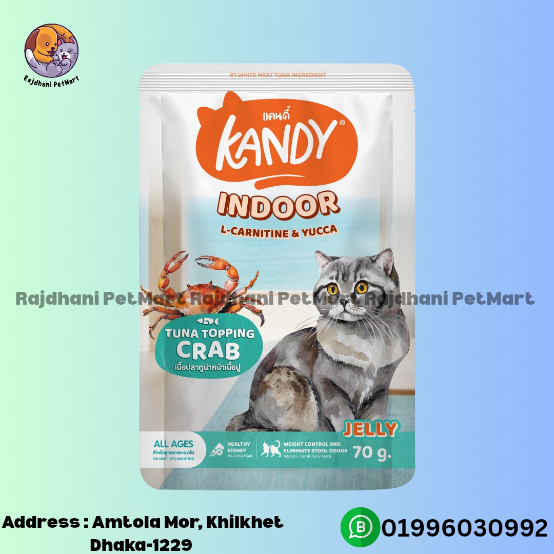 Kandy Indoor Pouch with Tuna Topping Crab in Jelly 70g